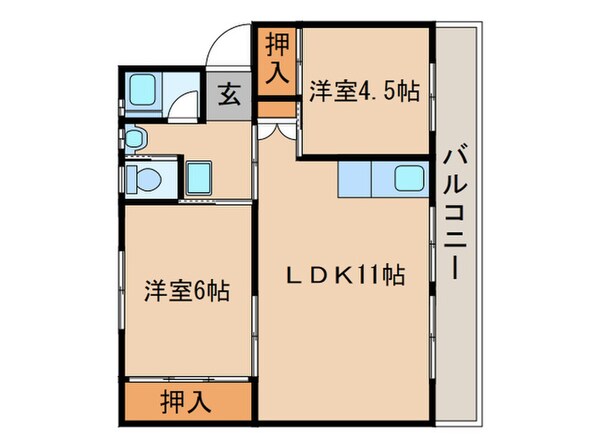 ビレッジハウス直方2号棟の物件間取画像